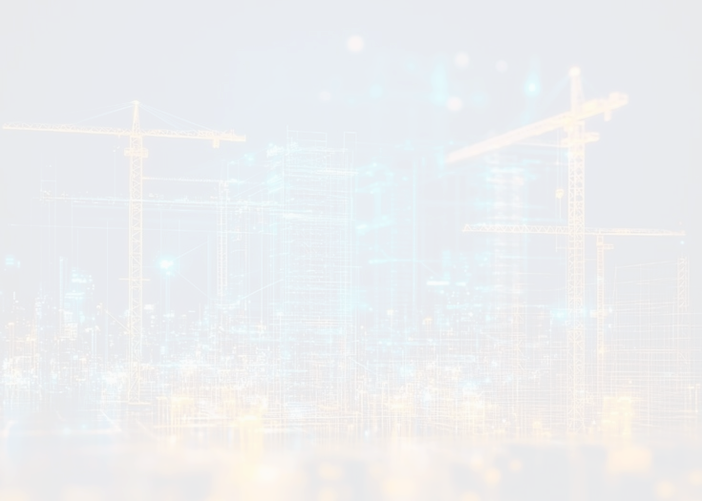 Wireframe de projeto de engenharia com guindastes e estruturas industriais